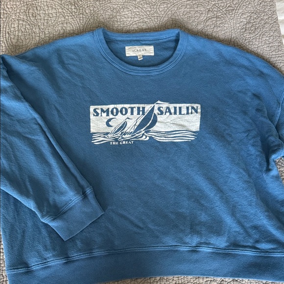 THE GREAT. The Teammate Graphic Smooth Sailing Sweatshirt - Picture 5 of 6